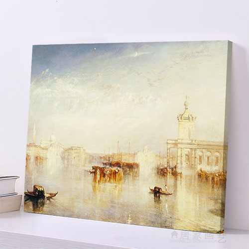 透纳 树与远方大桥 风景油画餐厅无框画艺术创意画客厅精品装饰画图片
