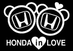 HONDA 汽车贴纸 小贴车尾小标 love本田专用贴 反光车贴