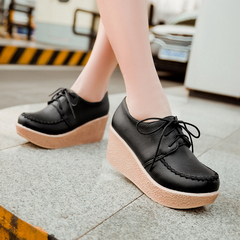 2015 spring designer shoes Department of Korean shoes fashion round head with comfortable casual shoes wedges platform shoes