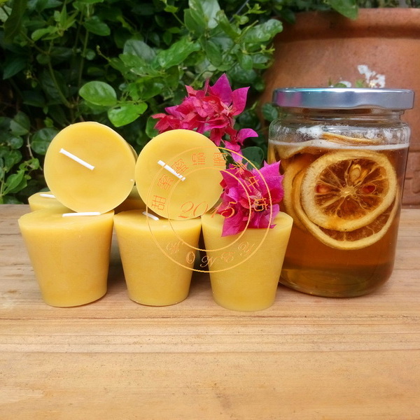 天然蜂蜡蜡烛 纯手工蜜蜡 庆典节日户外餐桌香薰烛台无烟蜡烛芯