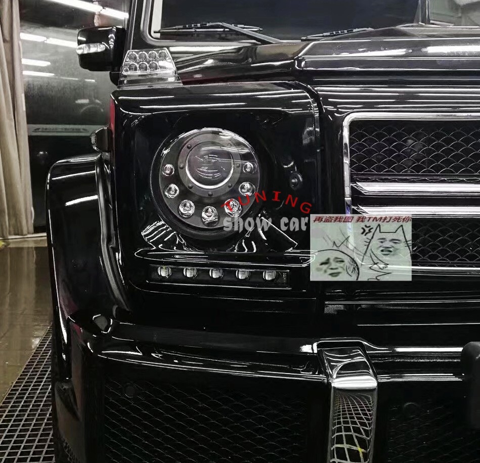 W463 G350G500G55G63 巴博斯 熏黑 LED 全黑 流水 黑色 日行灯