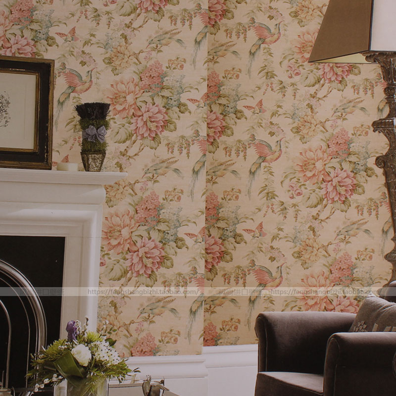 条纹美式凤凰ab版搭配进口壁纸