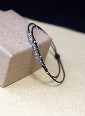 红子14K包金纯银珠手绳极细单