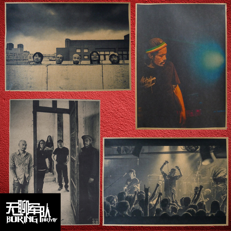 舌头乐队朋克摇滚复古牛皮纸海报装饰画酒吧照片相框墙纸贴画吴吞