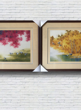 风景仙鹤书房餐厅装饰挂画油画