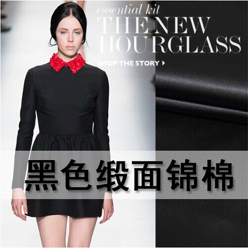 秋冬款弹力黑色亚光微硬挺布料