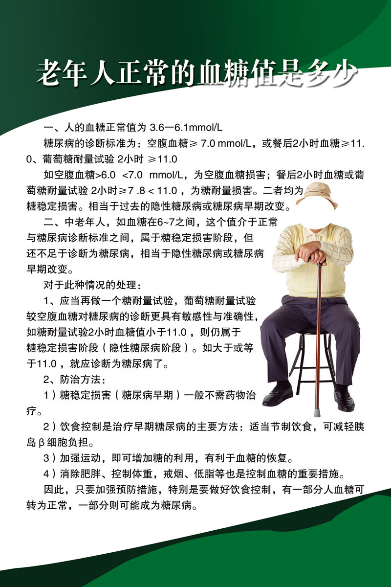 735海报印制展板写真喷绘贴纸919老年人正常的血糖值是多少知识