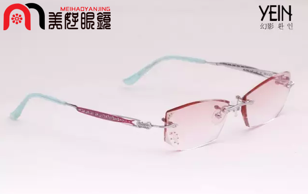 韩国无框切边镶钻2015年近视眼镜