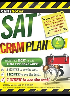 【预售】Cliffsnotes SAT Cram Plan 2nd Edition