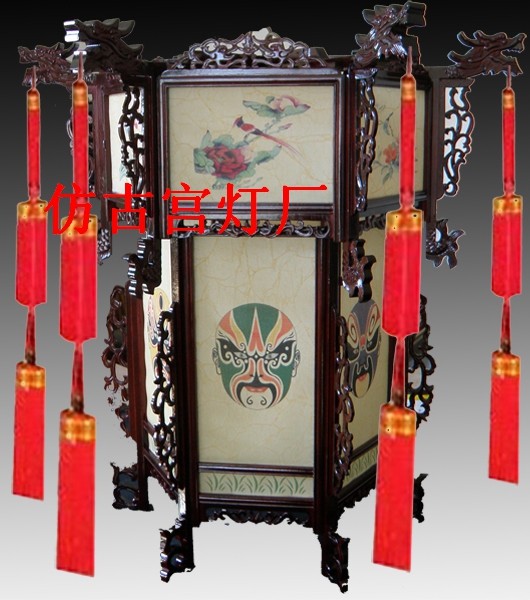 中式宫灯中式灯具古典宫灯手绘仿古宫灯木制宫灯客厅140418-14