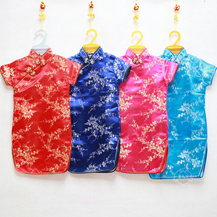 2-13岁女童唐装儿童民族古典旗袍6夏宝宝舞蹈演出新年礼服连衣裙9