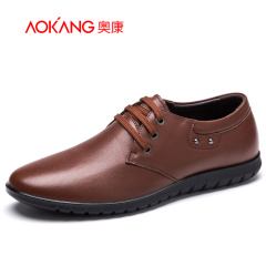 Aucom breathable casual shoes men's comfort classic leather men's shoes fall wild father shoes leisure shoes