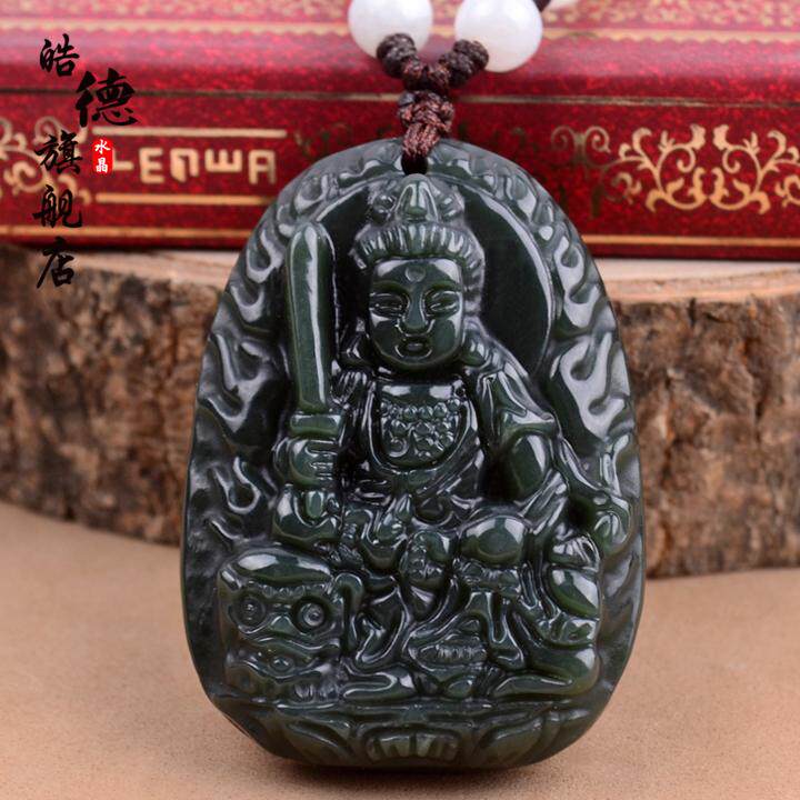 子年开光天然和田玉墨玉文殊菩萨吊坠 新款生肖属兔本命2020款在类目 饰品/流行首饰/时尚饰品新, 项坠/吊坠中 - 来自Buy2taobao.com提供专业的淘宝代购服务