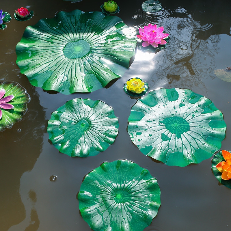 水池仿真荷叶浮水荷花睡莲花户外泡沫舞蹈干花卉塑料道具假花摆件