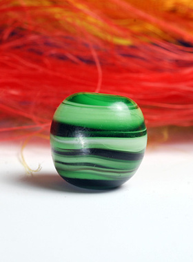 【仿清代翠绿色古法绞胎】仿古藏 老琉璃珠子 佛珠多宝DIY配饰