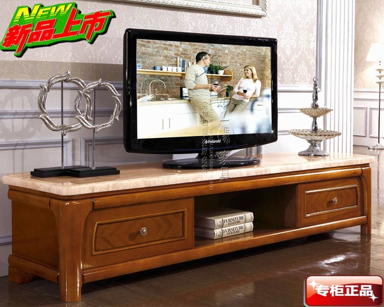 欧式大理石电视柜茶几组合套装 简约实木储物柜白色烤漆地柜