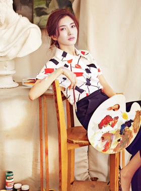 江疏影明星海报订做个性写真定制装饰画壁画房间客厅挂画 V11009A