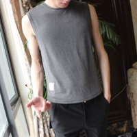 Áo vest nam thể thao Hàn Quốc phiên bản áo vest nam mùa hè cotton thể thao tay áo thun nam cơ bắp nam vest trẻ trung - Áo vest cotton áo ba lỗ tập gym nam
