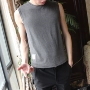 Áo vest nam thể thao Hàn Quốc phiên bản áo vest nam mùa hè cotton thể thao tay áo thun nam cơ bắp nam vest trẻ trung - Áo vest cotton áo ba lỗ tập gym nam
