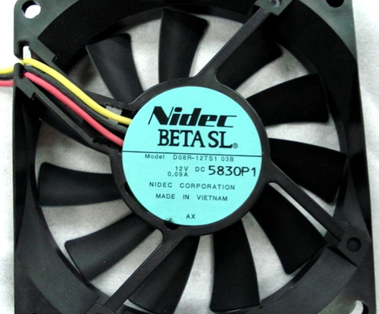 全新原包NIDEC D08R-12TS1 03B DC12V 0.09A 三线8CM风扇