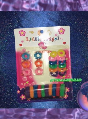 VIRAL SPREAD 白菜价 土酷少女复古童年颜色超正毛巾发圈爪夹套装