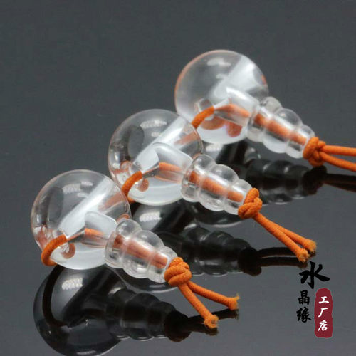 天然白水晶佛头三通星月佛珠配饰