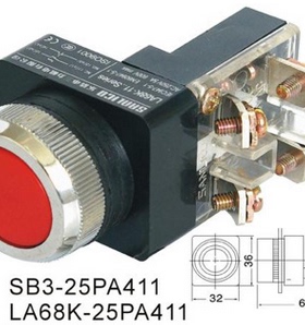 SB3(LA68K KS-11)-25PA411 25mm 弹簧复位按钮开关