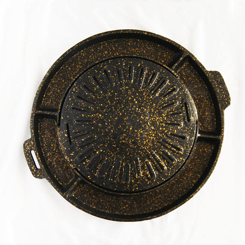 韩国进口鸡蛋糕烤盘/商用圆形鸡蛋液烤盘/麦饭石不沾烤肉烤盘35cm