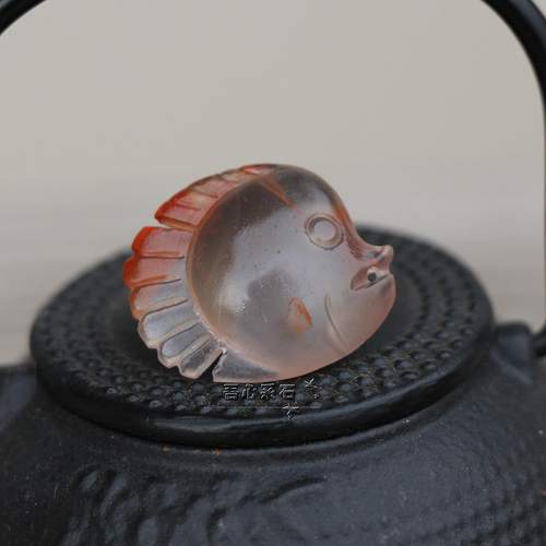 系石苑散珠配件冰飘南红玛瑙海鱼