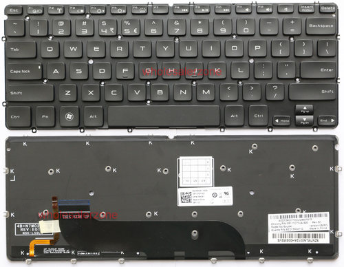 本款键盘为全新原装正品，支持专卖店验货。图为英文  DELL XPS 12 13 XPS 13D 13R L321X L322X 0MH2X1 L221 L321 L322 XPS13R XPS13D