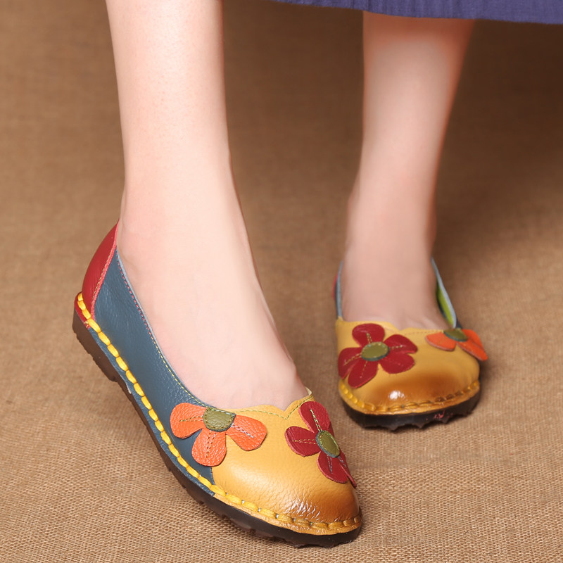 黑色方口搭袢妈妈鞋红格子防滑手工布鞋复古女