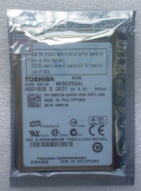 全新5MM ZIF 1.8寸CE排线接口东芝80G笔记本电脑硬盘 MK8025GAL