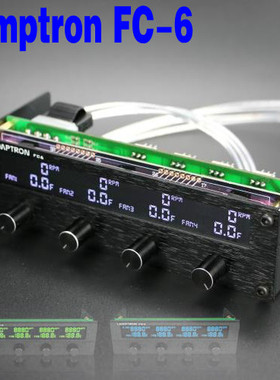 lamptron FC6 光驱位风扇调速器  7色液晶面板  黑色