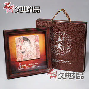 大唐壁画侍女图仕女图工艺品商务会议礼品送老外家居装饰挂饰