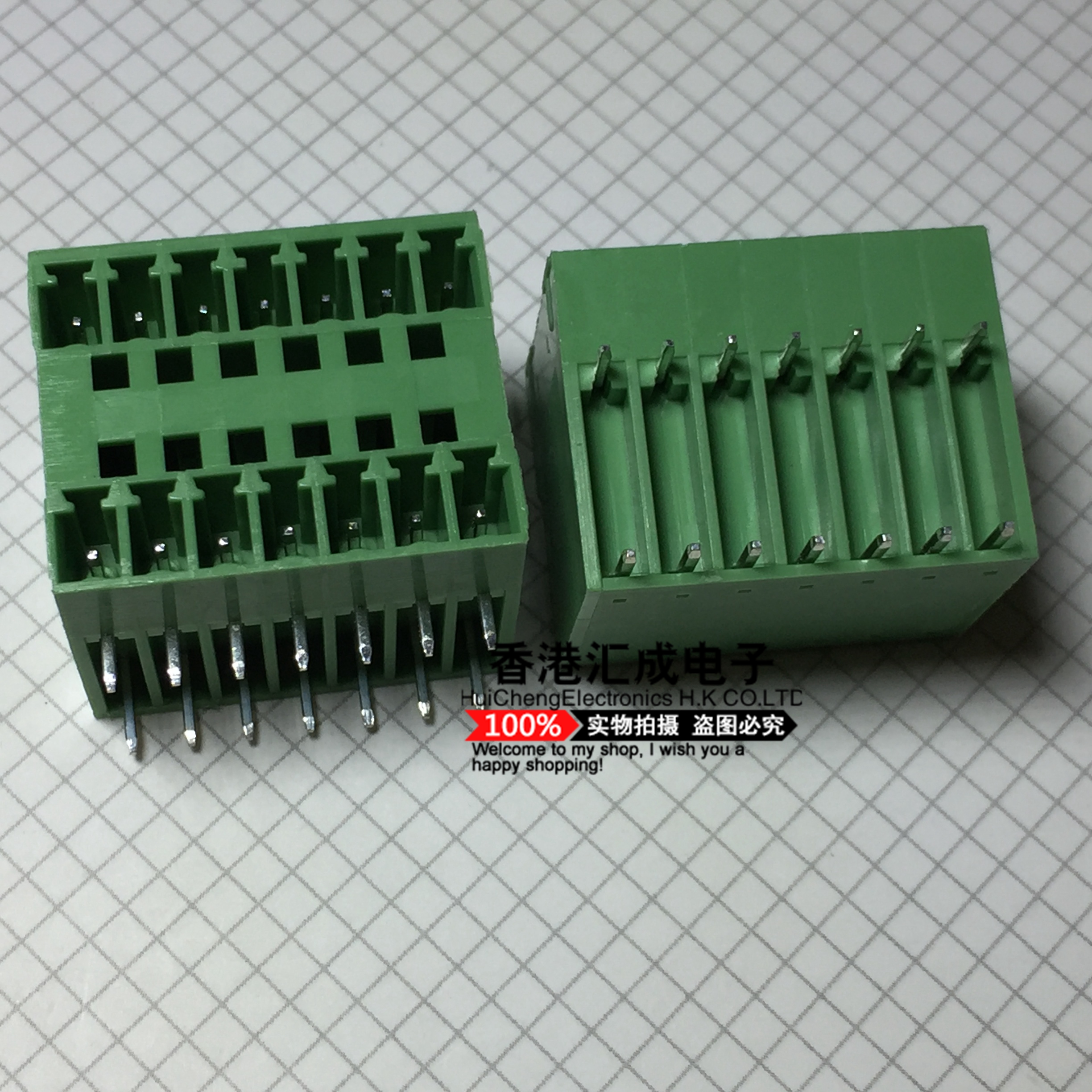 KF2EDGK3.81-7P 2EDGK3.81-7P 3.81mm双排插拔式绿色接线端子7P