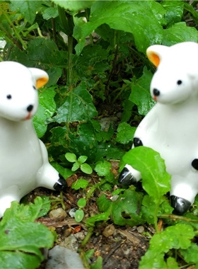 田园盆栽陶瓷可爱风茶盘小动物