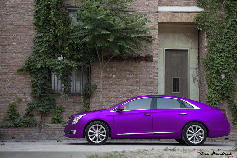 质保三年cardeco电镀亚光改色膜 哑光冰膜紫色 整车改色贴膜施工