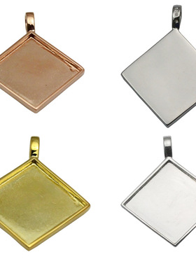 雅缤 银吊坠托 925材质简约项链坠diy饰品配件可订制YB33828