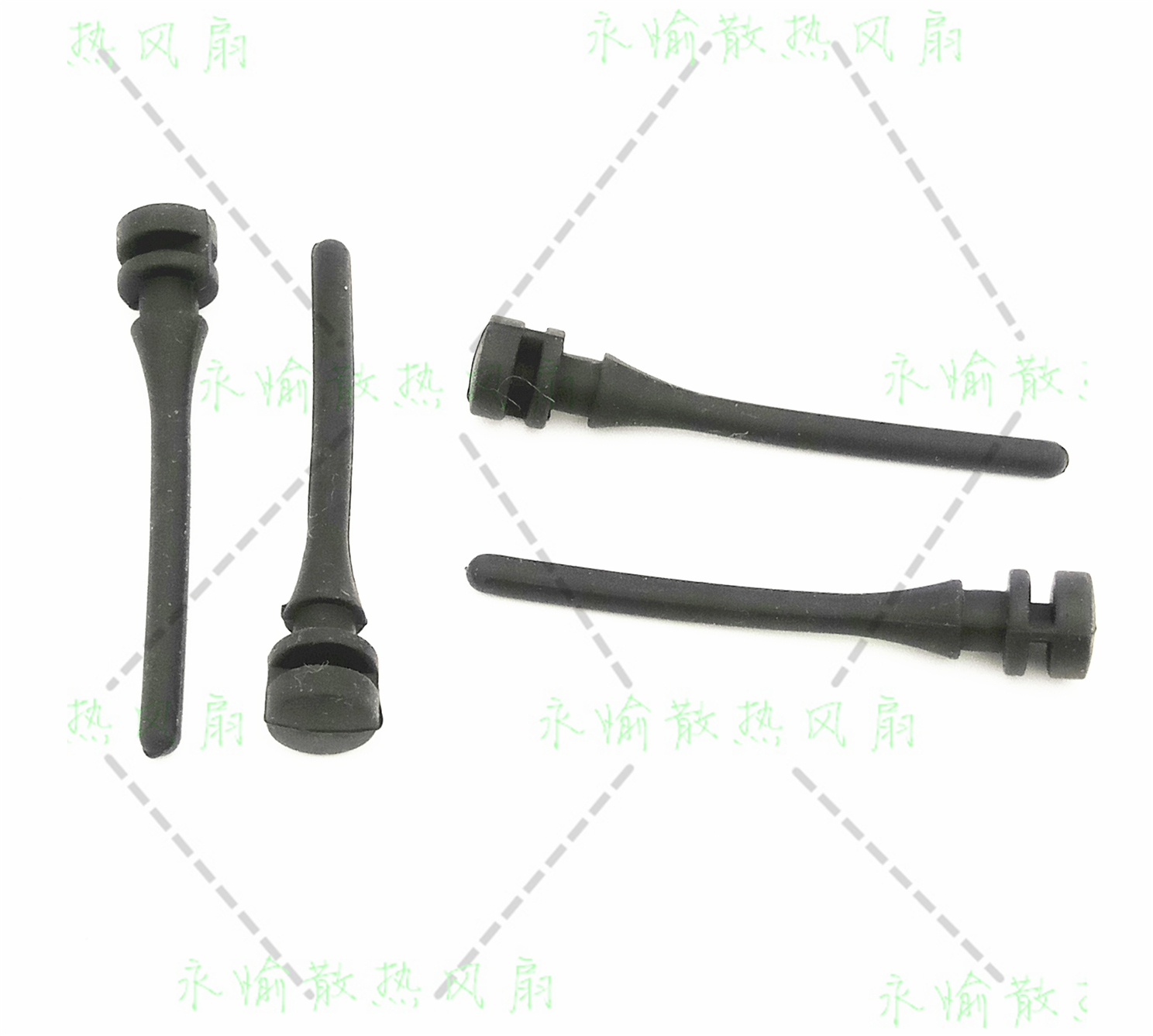 机箱风扇手拉型减震钉 防震胶钉 矽胶钉橡胶钉 四枚入 0.5元/枚