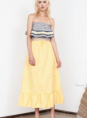 N12H 官方正品授权 2017春夏 黄色荷叶边Casita长裙半裙