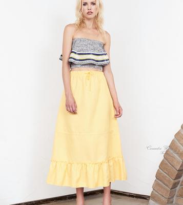 N12H 官方正品授权 2017春夏 黄色荷叶边Casita长裙半裙