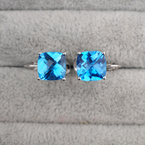 【顾客定制展示】9K金 5.2ct天然托帕石耳夹