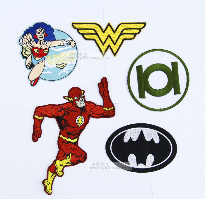 DC英雄 闪电侠 绿灯侠 蝙蝠侠个性布贴 刺绣胸标时尚补丁贴臂章