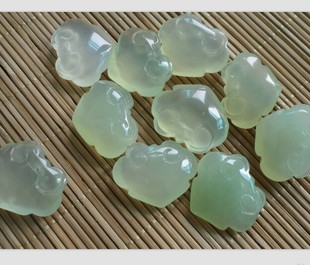 岫玉雕琢小挂件 岫玉项链 玉石挂件玉锁 宝宝锁  送礼