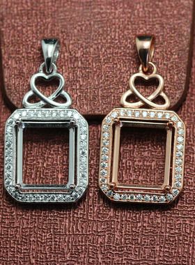 长方形吊坠日韩版项链空托未镶嵌