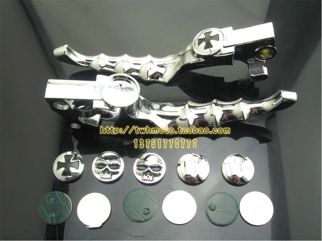 适用哈雷XL883 XL1200 X48 2004-22年改装刹车离合牛角拉杆骷髅头