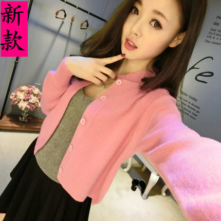 5冬季新款宽松打底羊毛衫针织开衫女<em>小毛衣</em>立