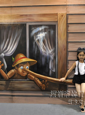 手绘深圳壁画比雅艺术立体画手绘