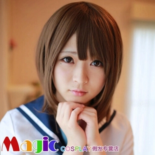 cos假发 笨蛋测验召唤兽 木下秀吉 吉田一美 平泽唯 棕色梨花头