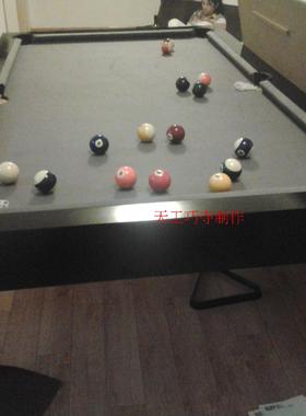 实木高档别墅用二合一餐桌台球桌黑色亮光漆面标准七尺多功能产品